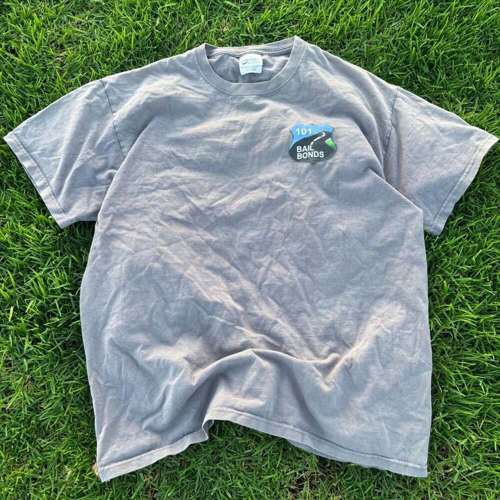 Port & Company 101 Bail Bonds T-Shirt Size XL Gray Cotton Graphic Tee